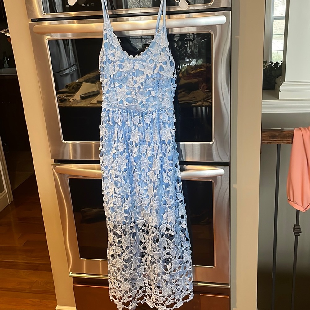Knockoff of Astr the Label lace prairie midi dress medium blue M